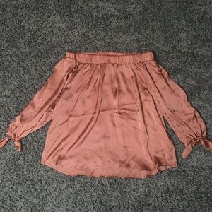 fashion nova satin off the shoulder top